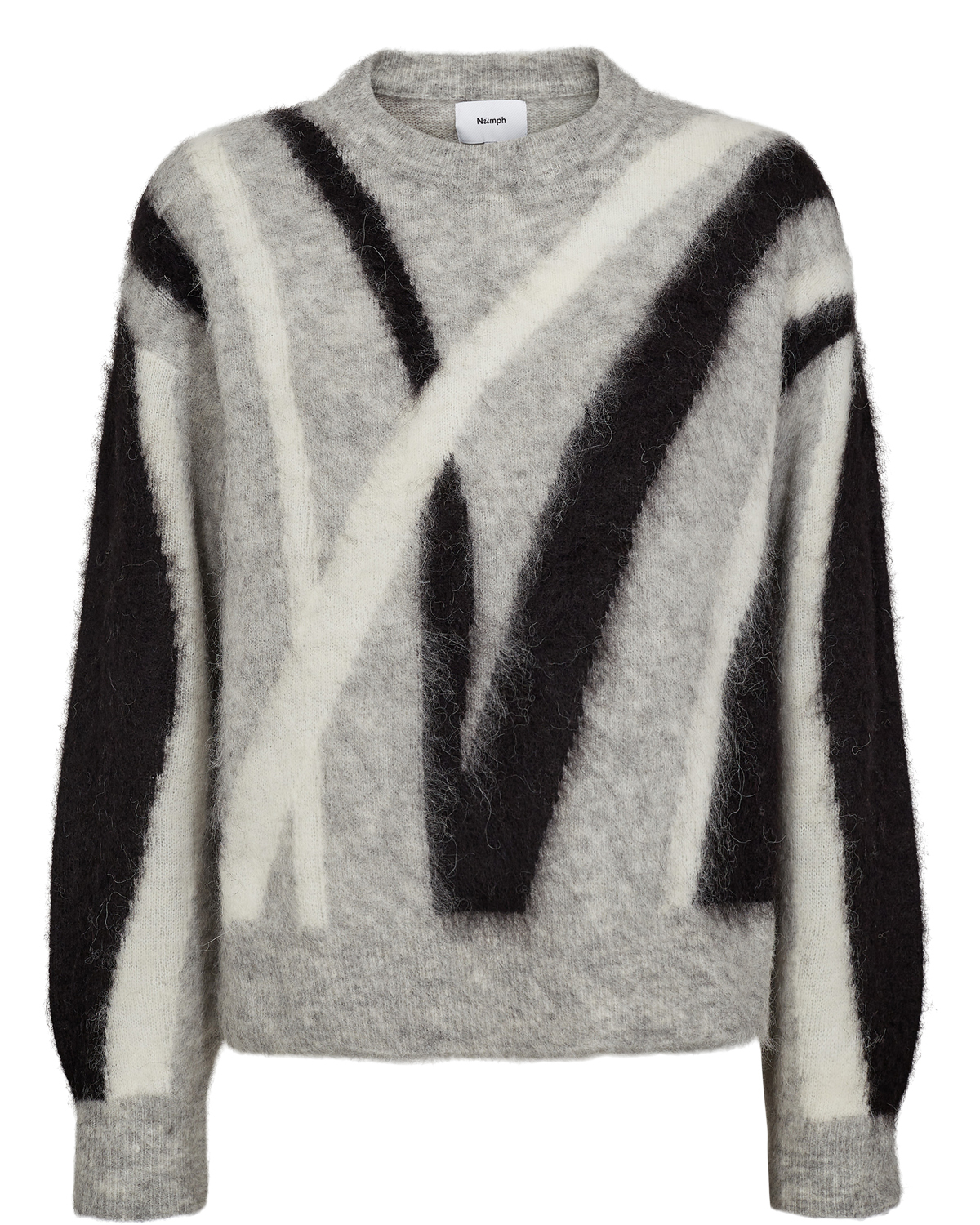 Nümph NUSURI BRUSHED PATTERN PULLOVER Light grey mel