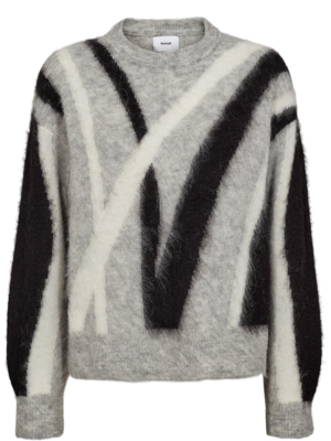 Nümph NUSURI BRUSHED PATTERN PULLOVER Light grey mel