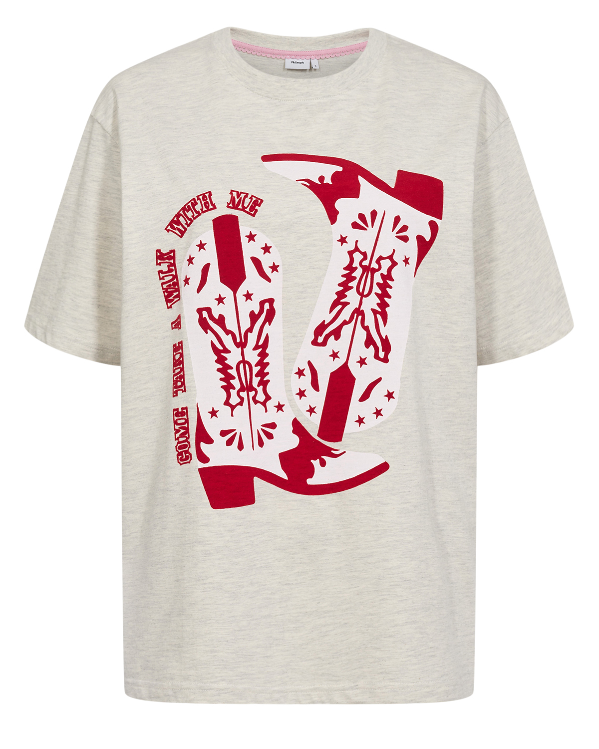 705823_9508_IMAGE_PRIMARY Nümph NUWESTERN T-SHIRT Creme Melange