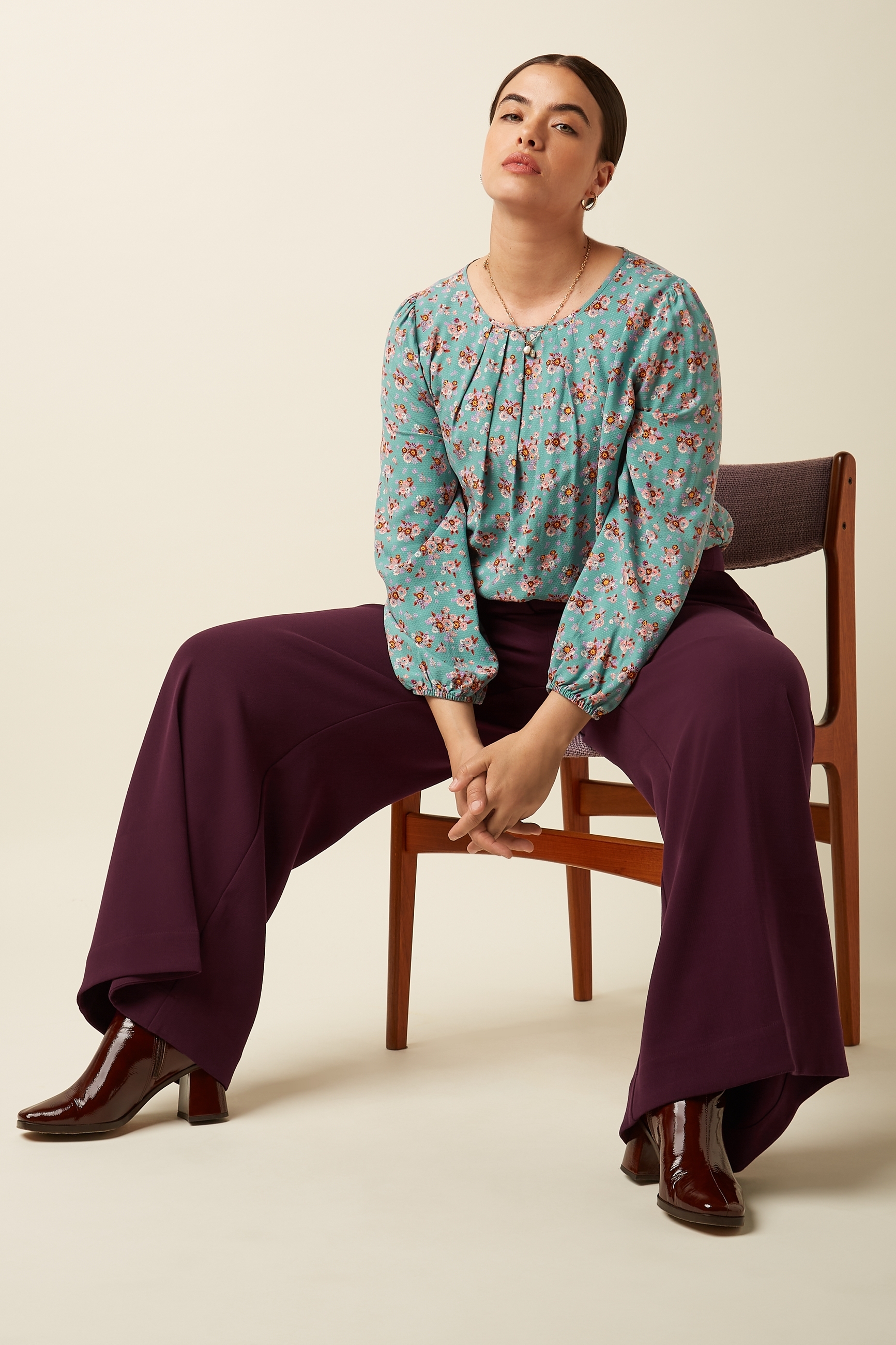 King Louie Laura Pleat Top Revel Silver Green