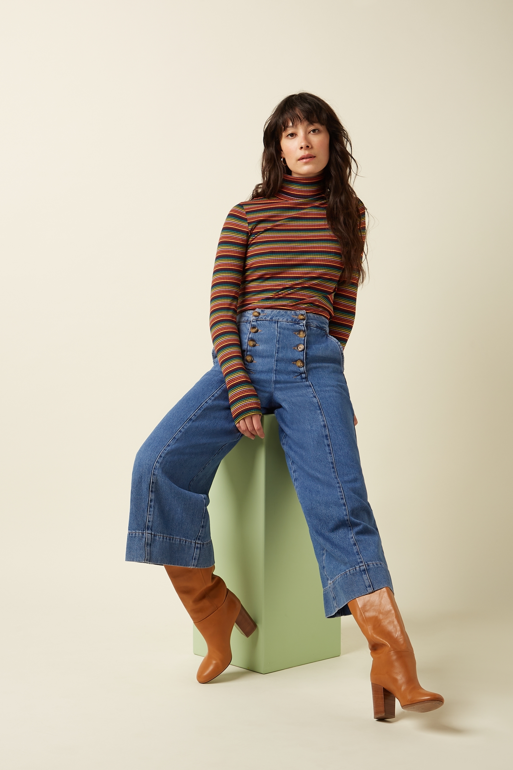 King Louie Rollneck Top Lumi Stripe Multi Color