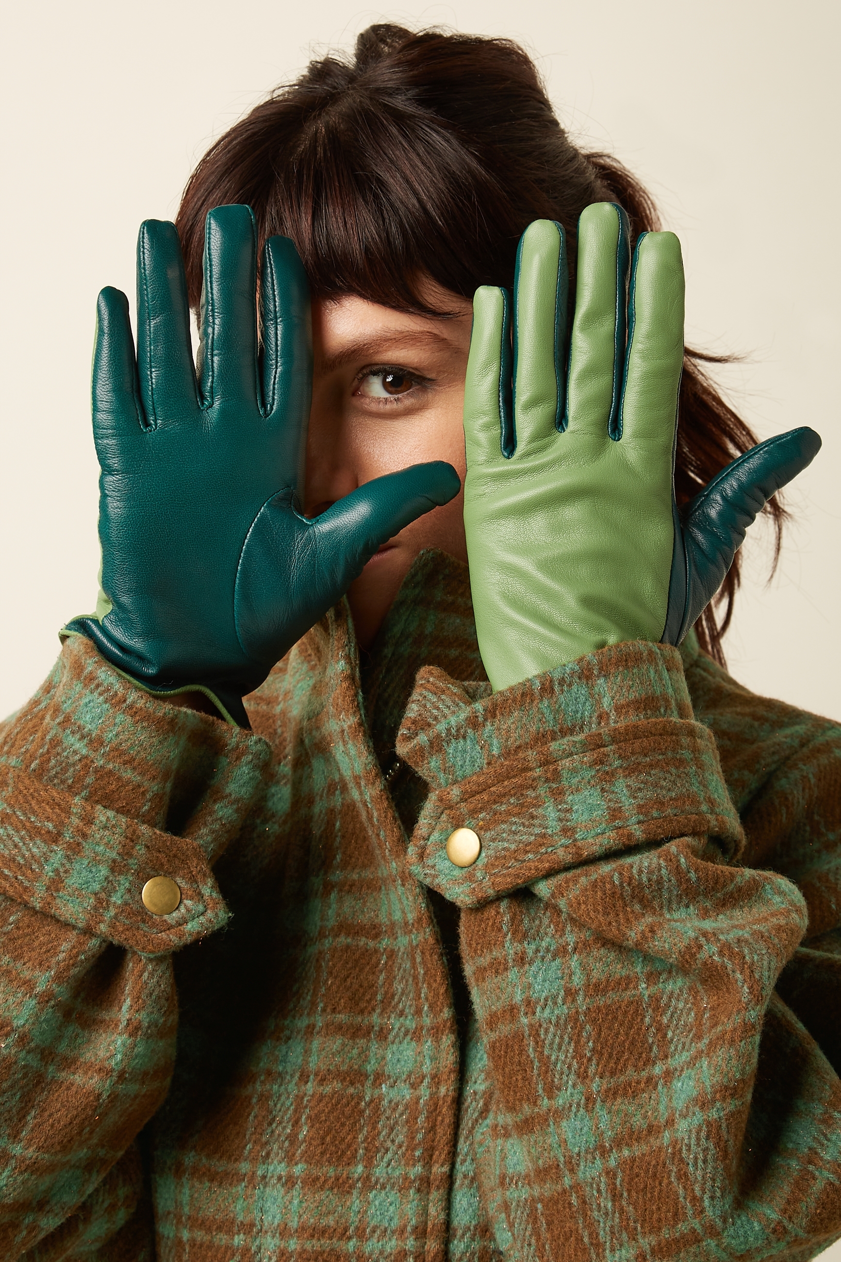 King Louie Leather Gloves Pine Green