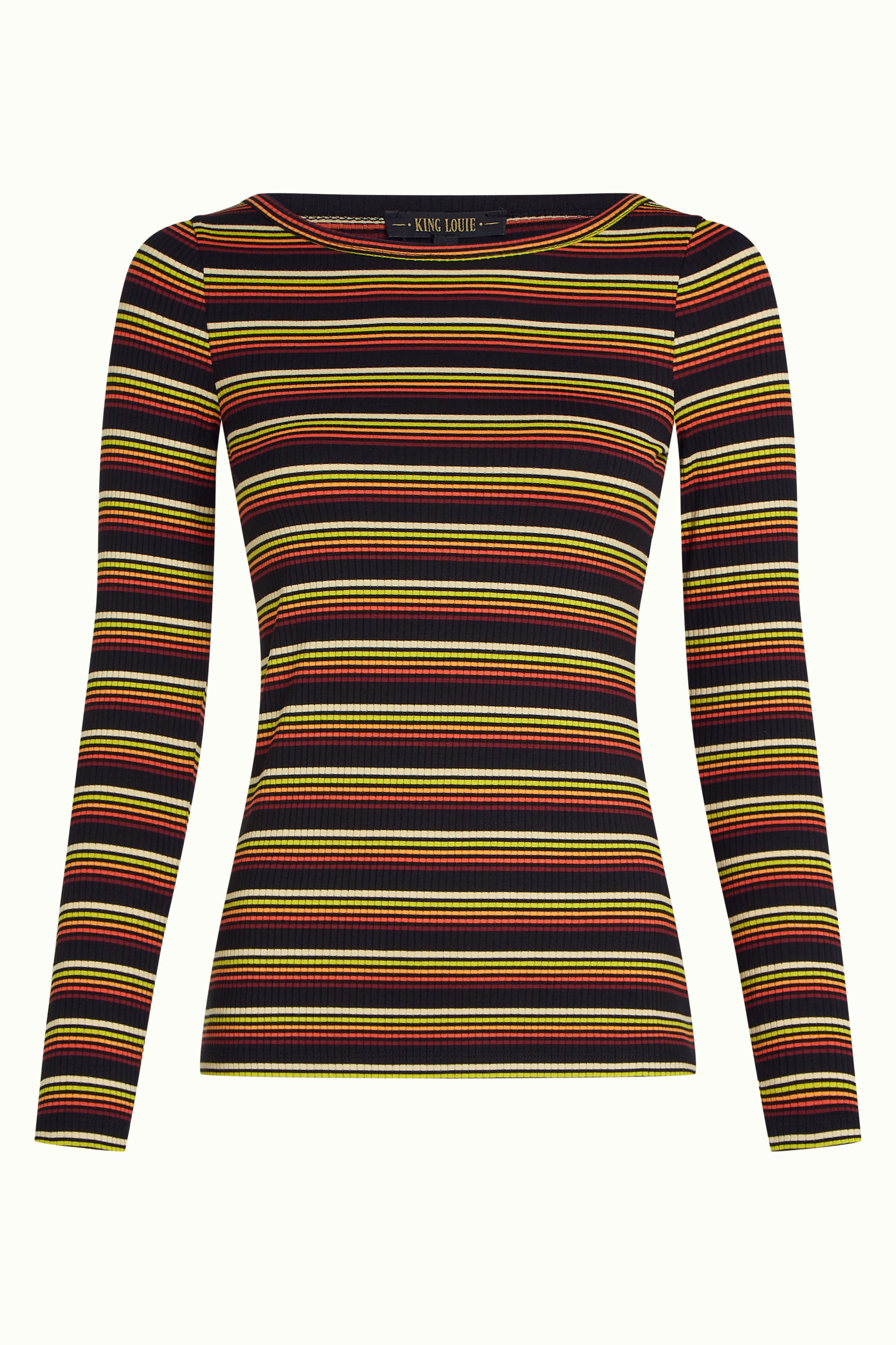 King Louie Lili Tee Frostine Stripe Spicy Orange