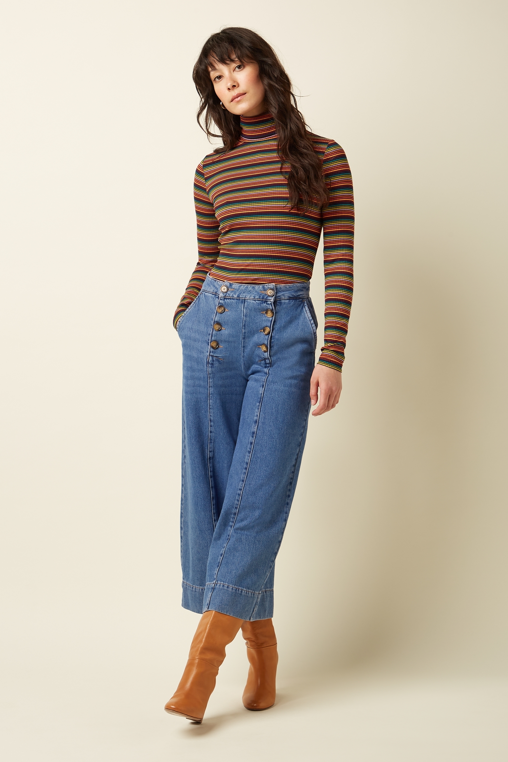 King Louie Rollneck Top Lumi Stripe Multi Color