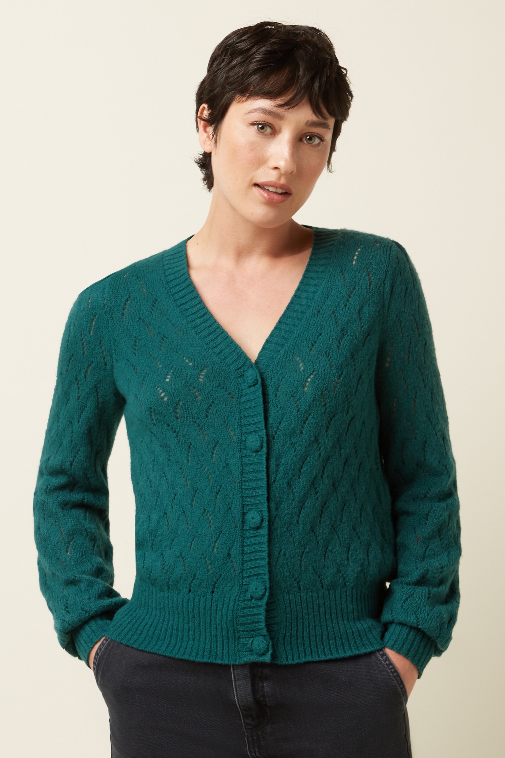 King Louie Cardi V Farfalle Spruced Green
