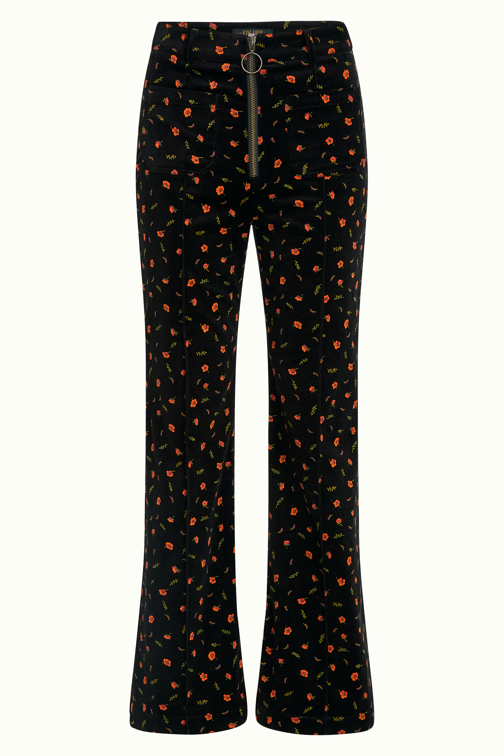 King Louie Ida Front Zip Pants Nival Black