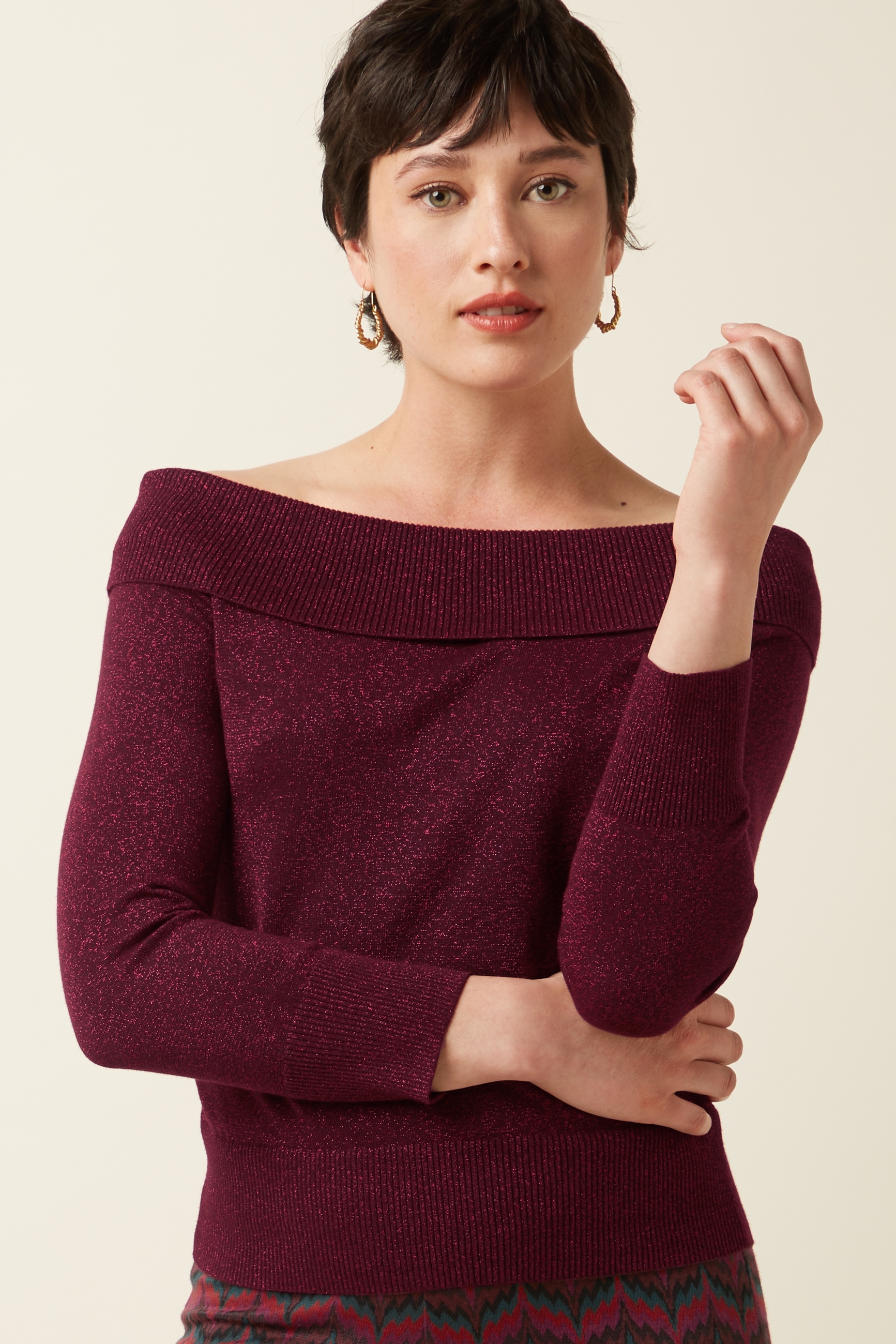 King Louie Mirta Top Lapis Cabernet Red
