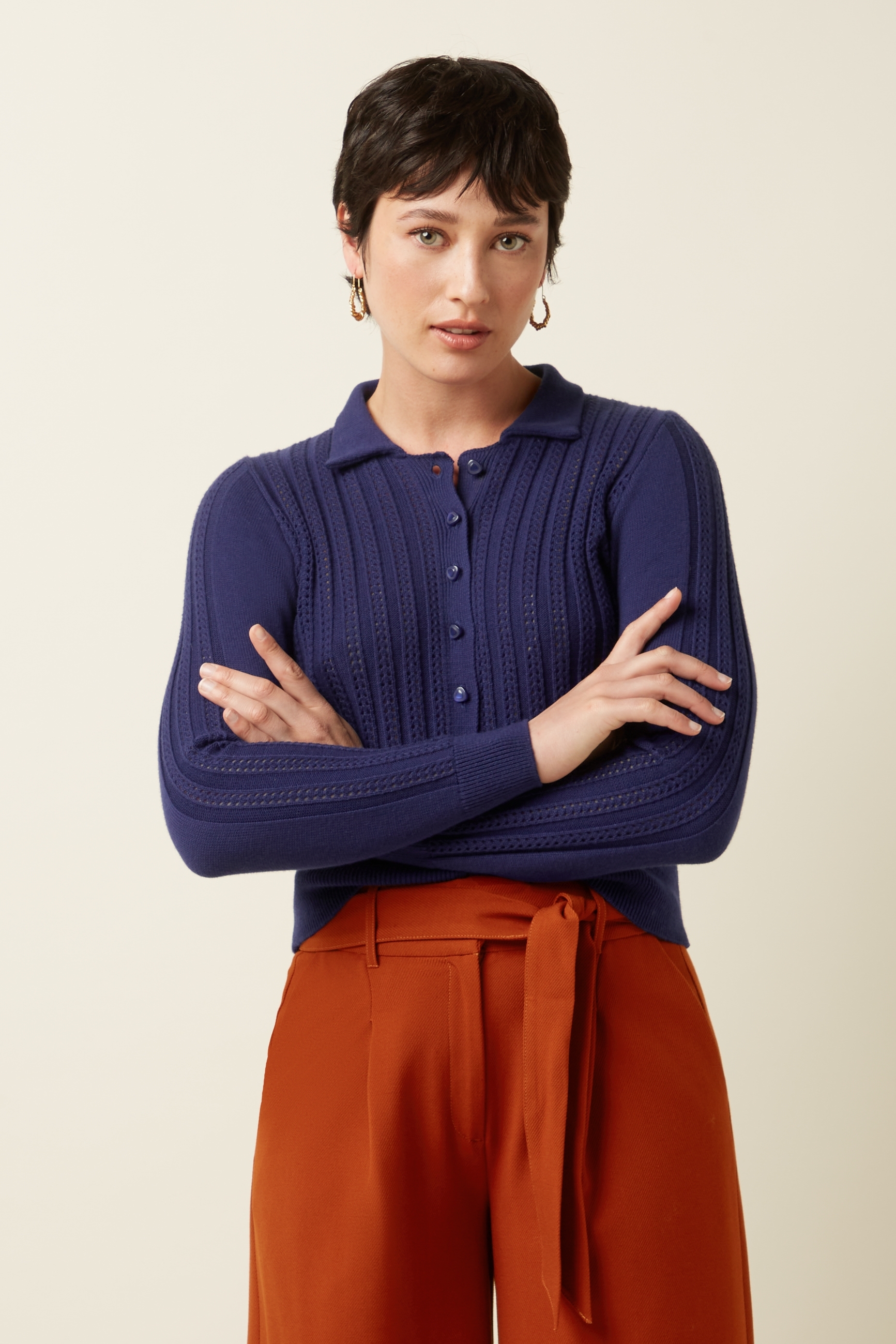 King Louie Sofie Cardi Carmi Rhodonite Blue