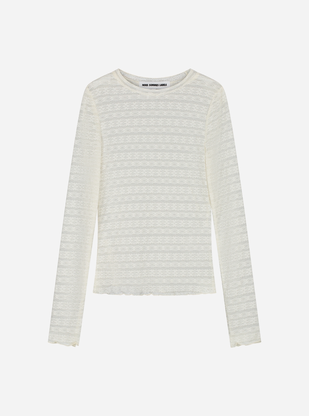 100-7-22 Nous Sommes Labels Leslie Mesh Top White