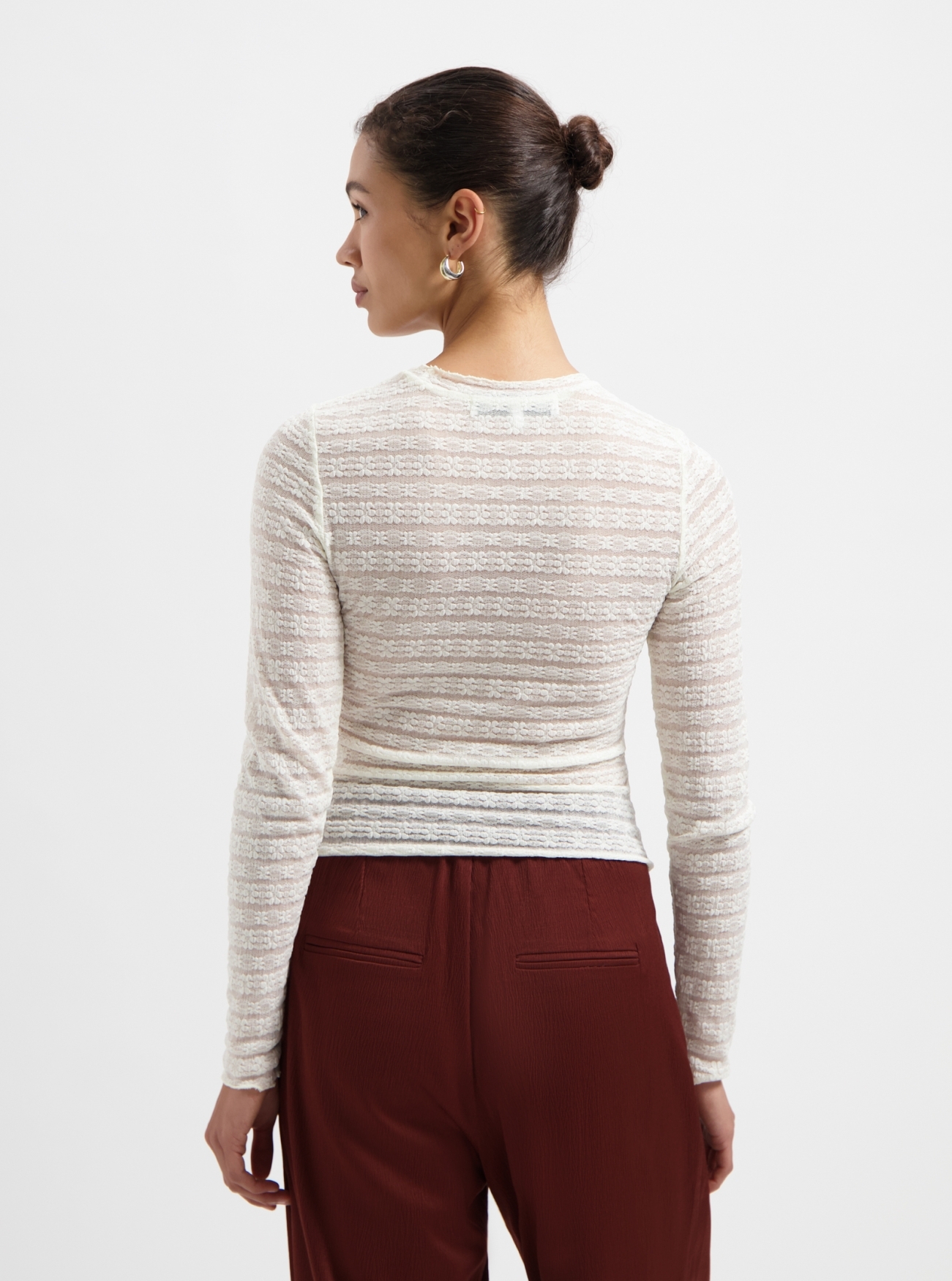 100-7-25 Nous Sommes Labels Leslie Mesh Top White