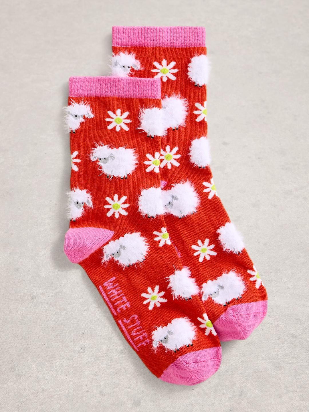 White Stuff FLUFFY ANKLE SOCK DK PLUM