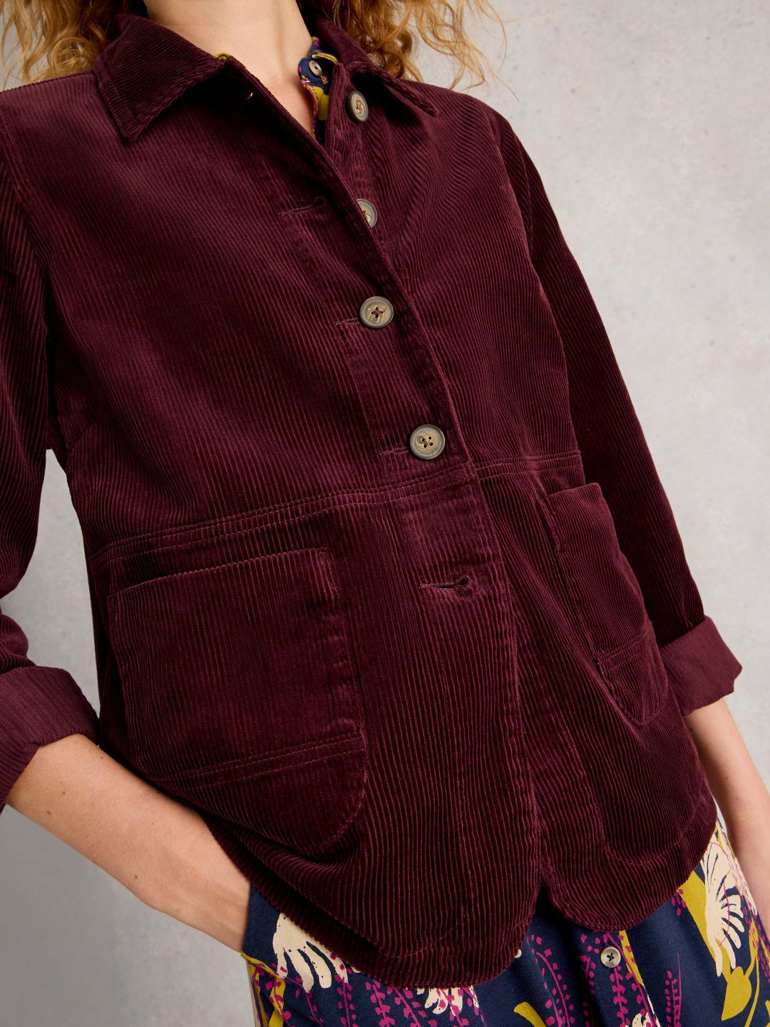 White Stuff CARRIE CORD JACKET DK PLUM