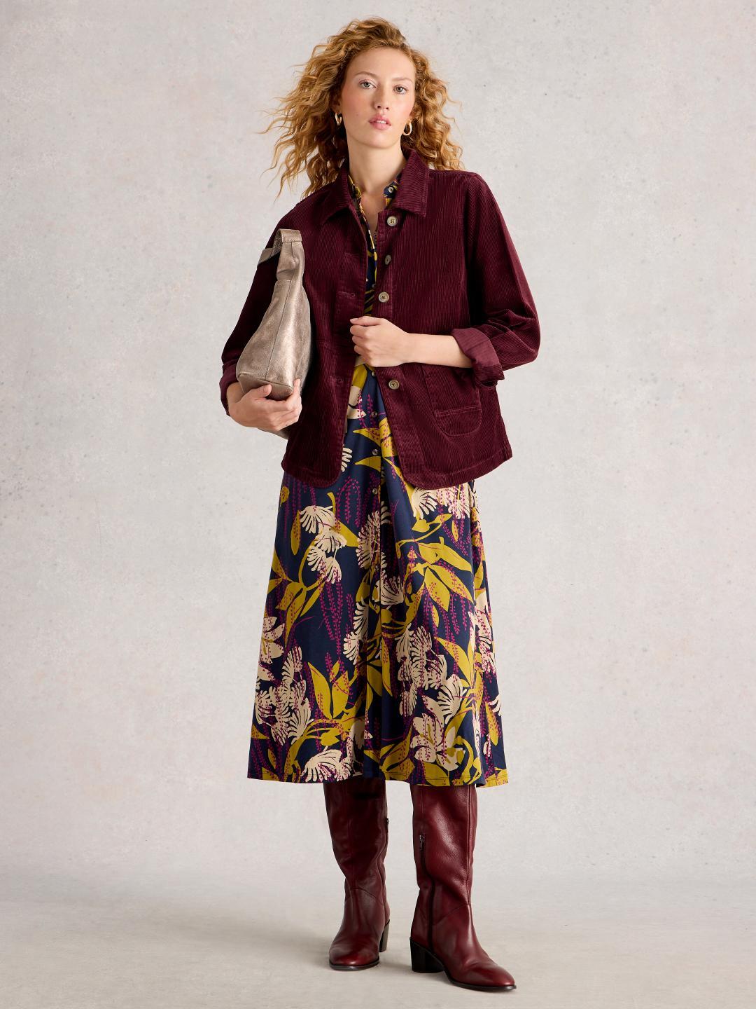 White Stuff CARRIE CORD JACKET DK PLUM