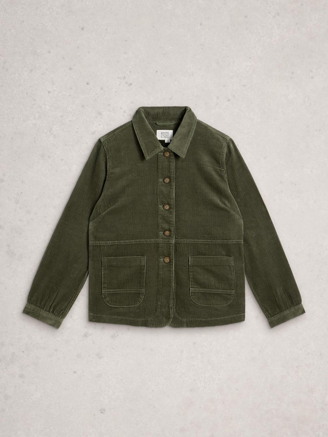 White Stuff CARRIE CORD JACKET DUS GREEN