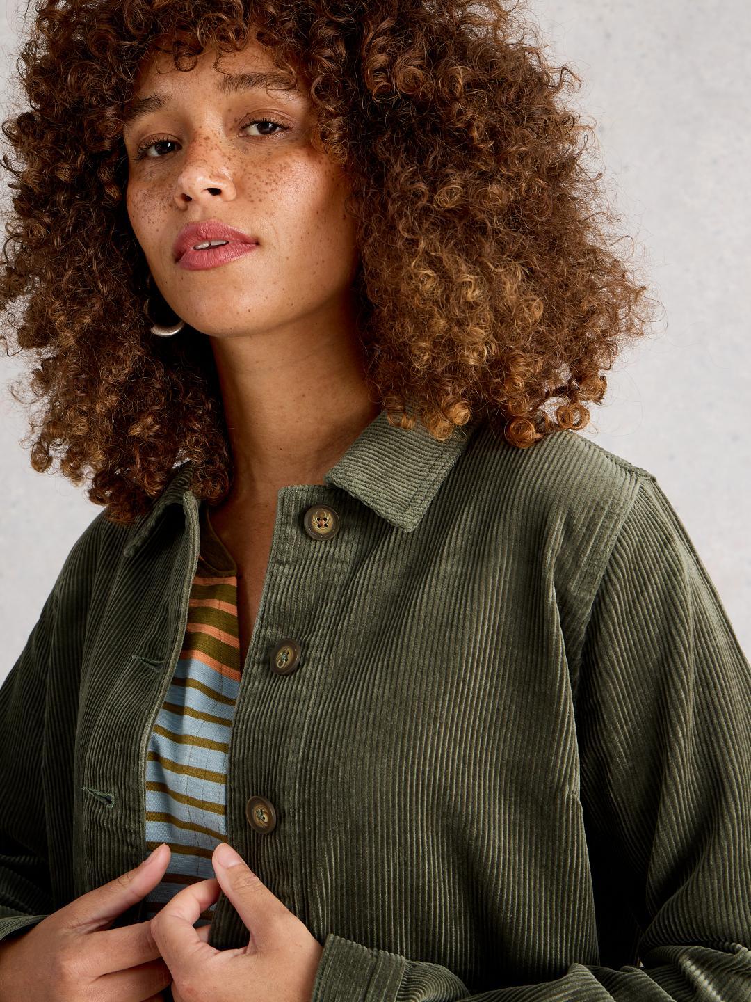 White Stuff CARRIE CORD JACKET DUS GREEN