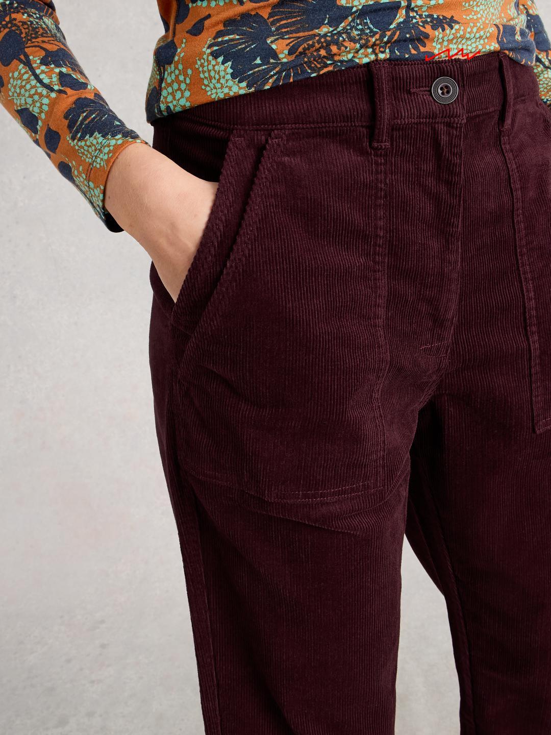 White Stuff TWISTER CORD TROUSER DK PLUM