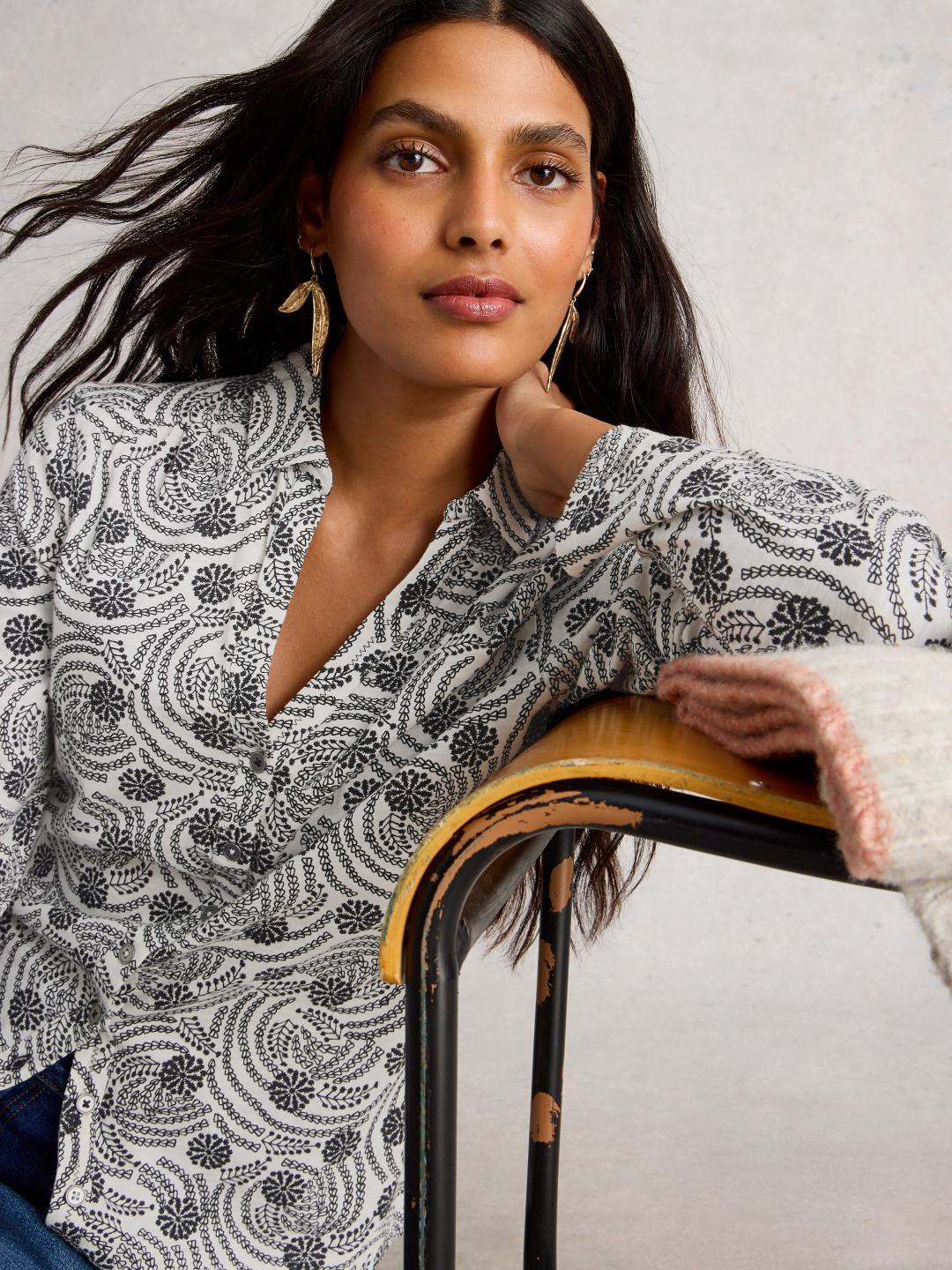 White Stuff ANNIE JERSEY SHIRT WHITE PR