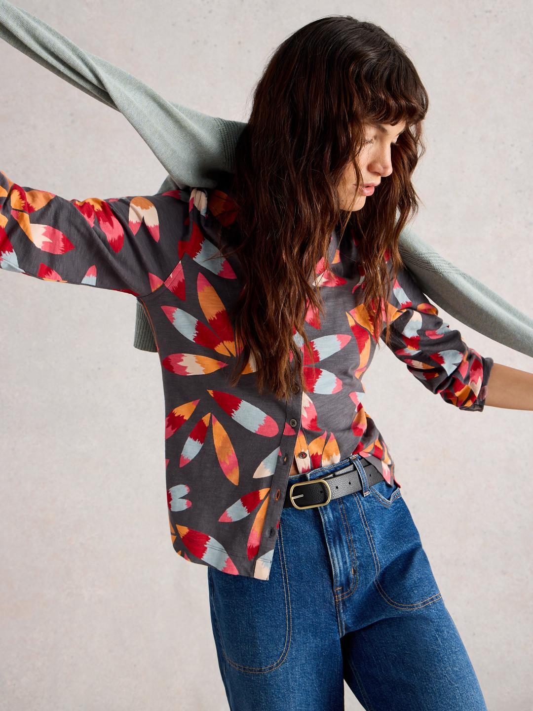 444334-GREY_PR-MD White Stuff ANNIE JERSEY SHIRT GREY PR