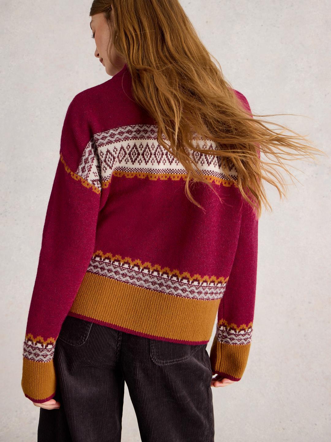 White Stuff MILLIE FAIRISLE JUMPER PINK MLT