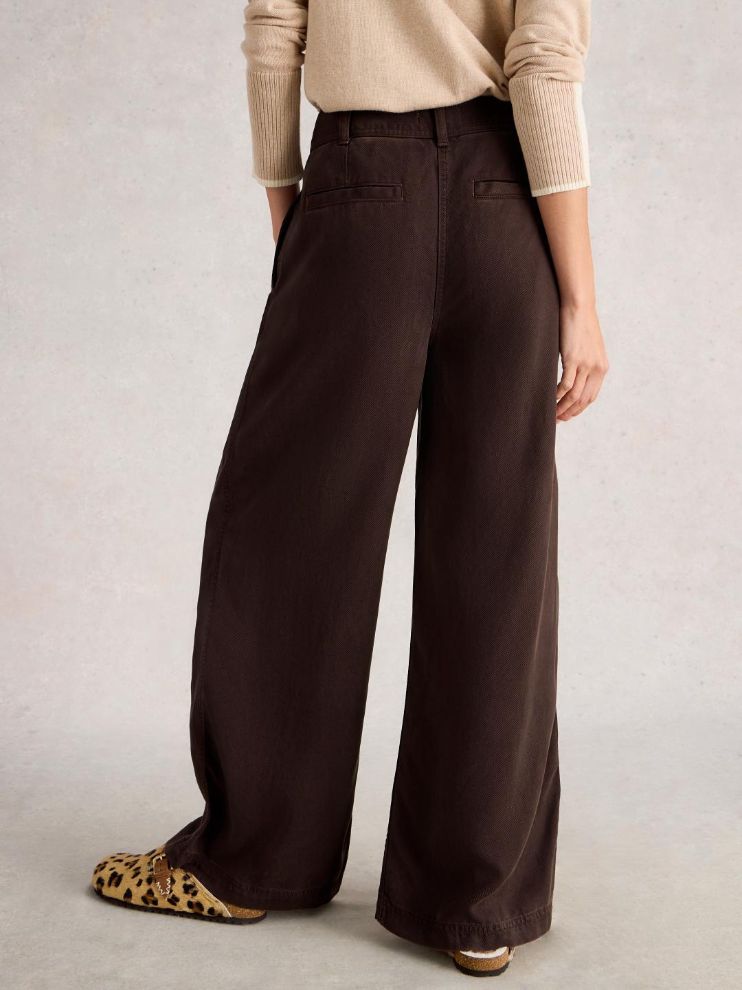 444303-DK_BROWN-MB White Stuff SASHA WIDE LEG TROUSER DK BROWN