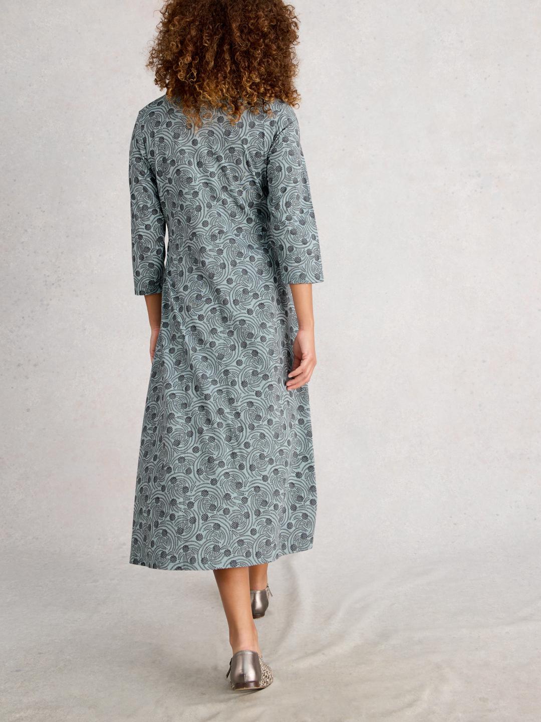 White Stuff RUA JERSEY SHIRT DRESS BLUE PR