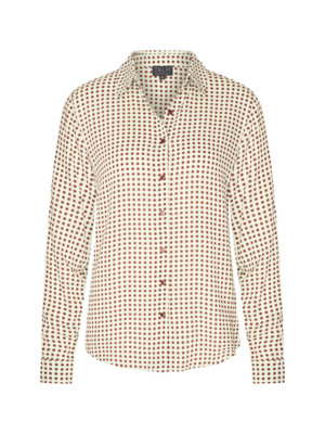 Zilch Blouse Basic Duo Dots Mahogany