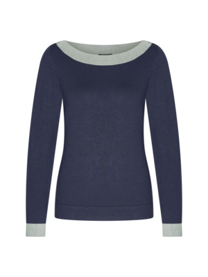 Zilch Top Boatneck Two-Tone Navy