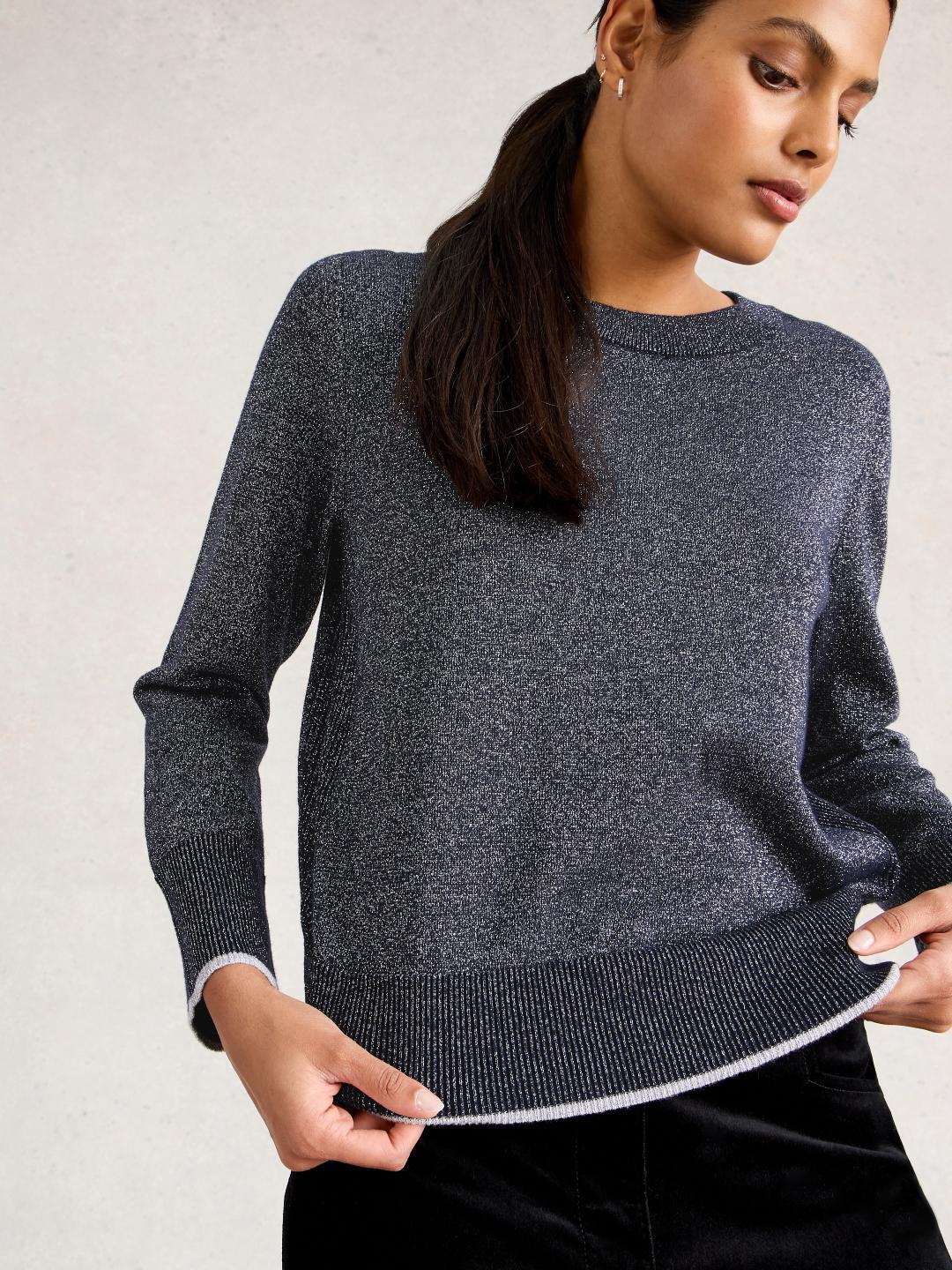 White Stuff KATIE SPARKLE JUMPER DARK NAVY
