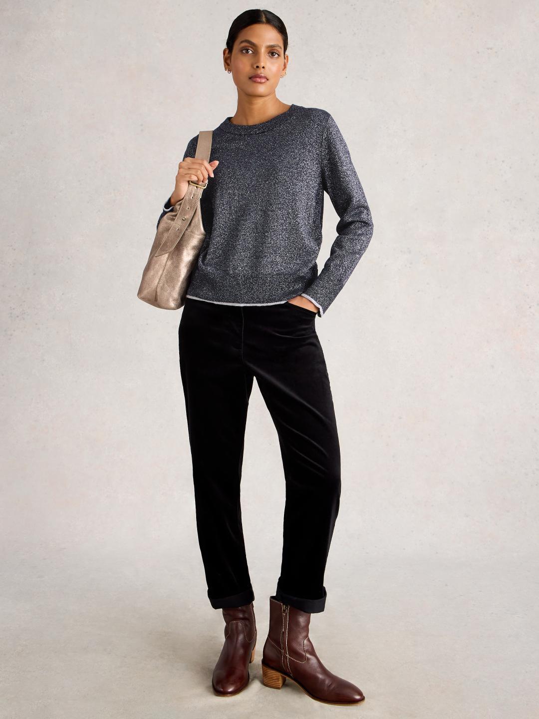 White Stuff KATIE SPARKLE JUMPER DARK NAVY