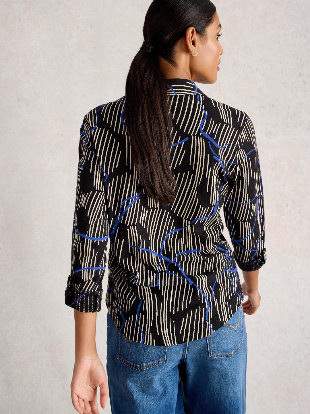 White Stuff ANNIE JERSEY SHIRT BLK PR