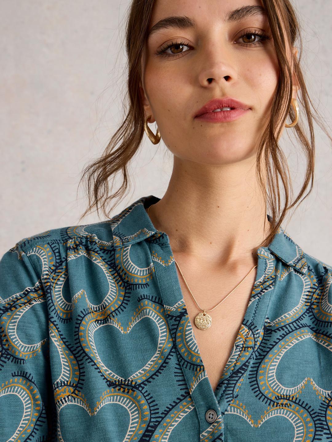 White Stuff ANNIE JERSEY SHIRT BLUE PR