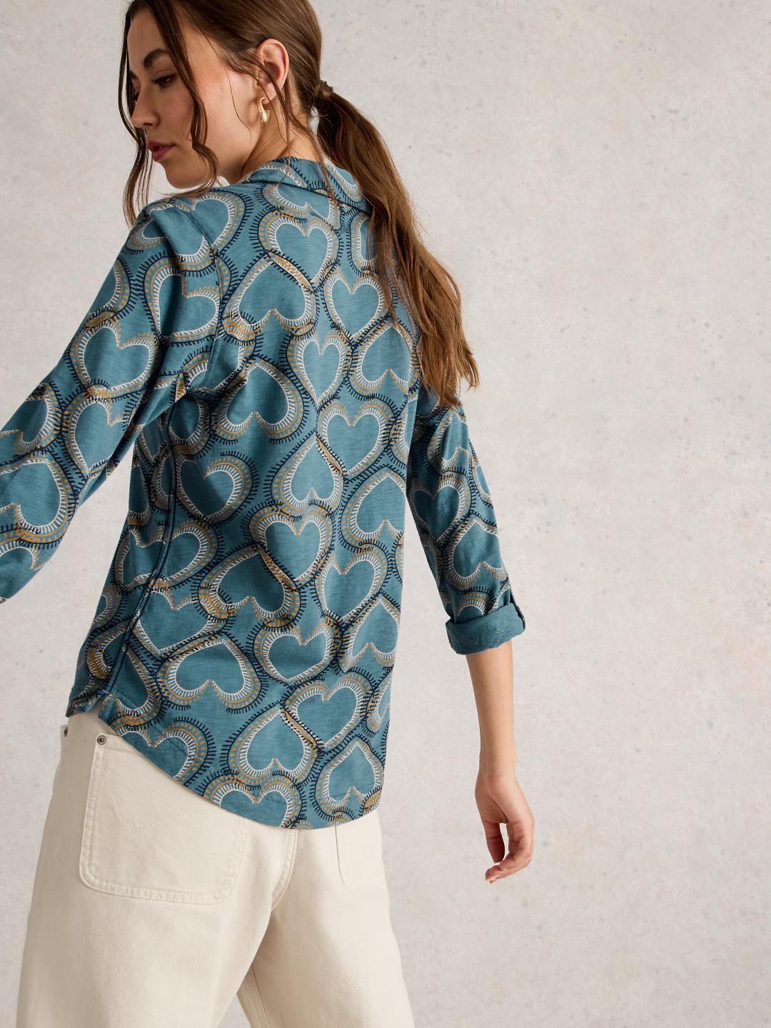 White Stuff ANNIE JERSEY SHIRT BLUE PR