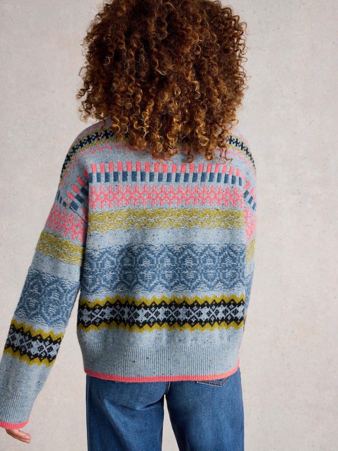 White Stuff FELICITY FAIRISLE JUMPER BLUE MLT