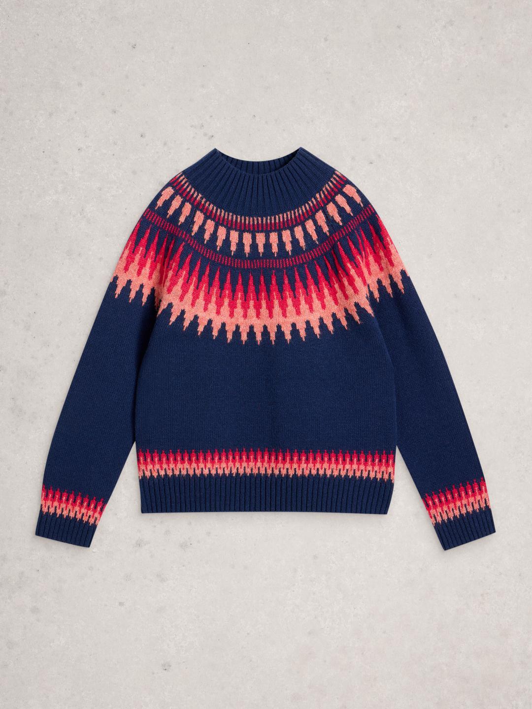 White Stuff FIONA FAIRISLE JUMPER NAVY MULTI
