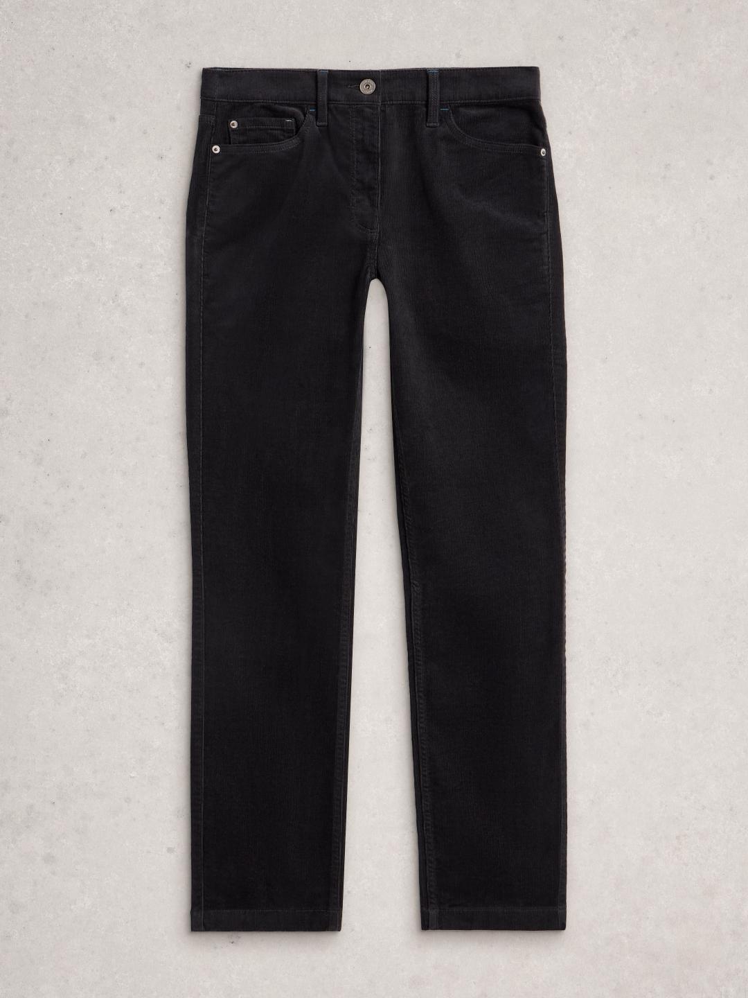 White Stuff BROOKE CORD STRAIGHT TROUSER CHARC GREY