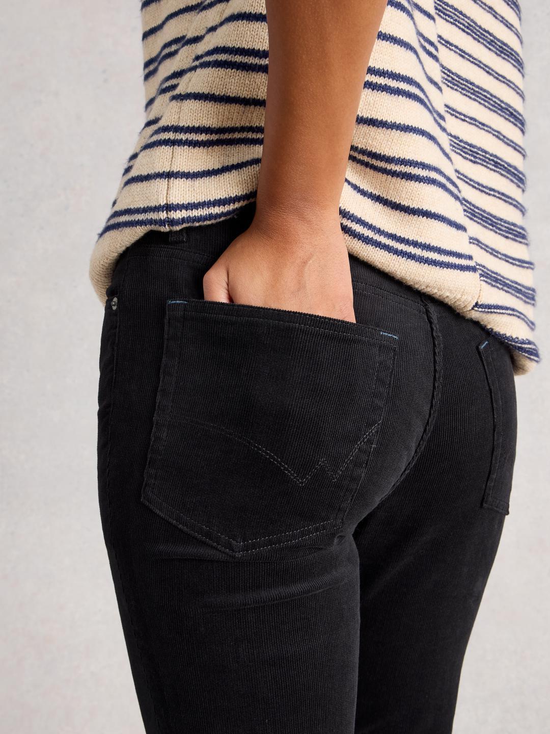 White Stuff BROOKE CORD STRAIGHT TROUSER CHARC GREY