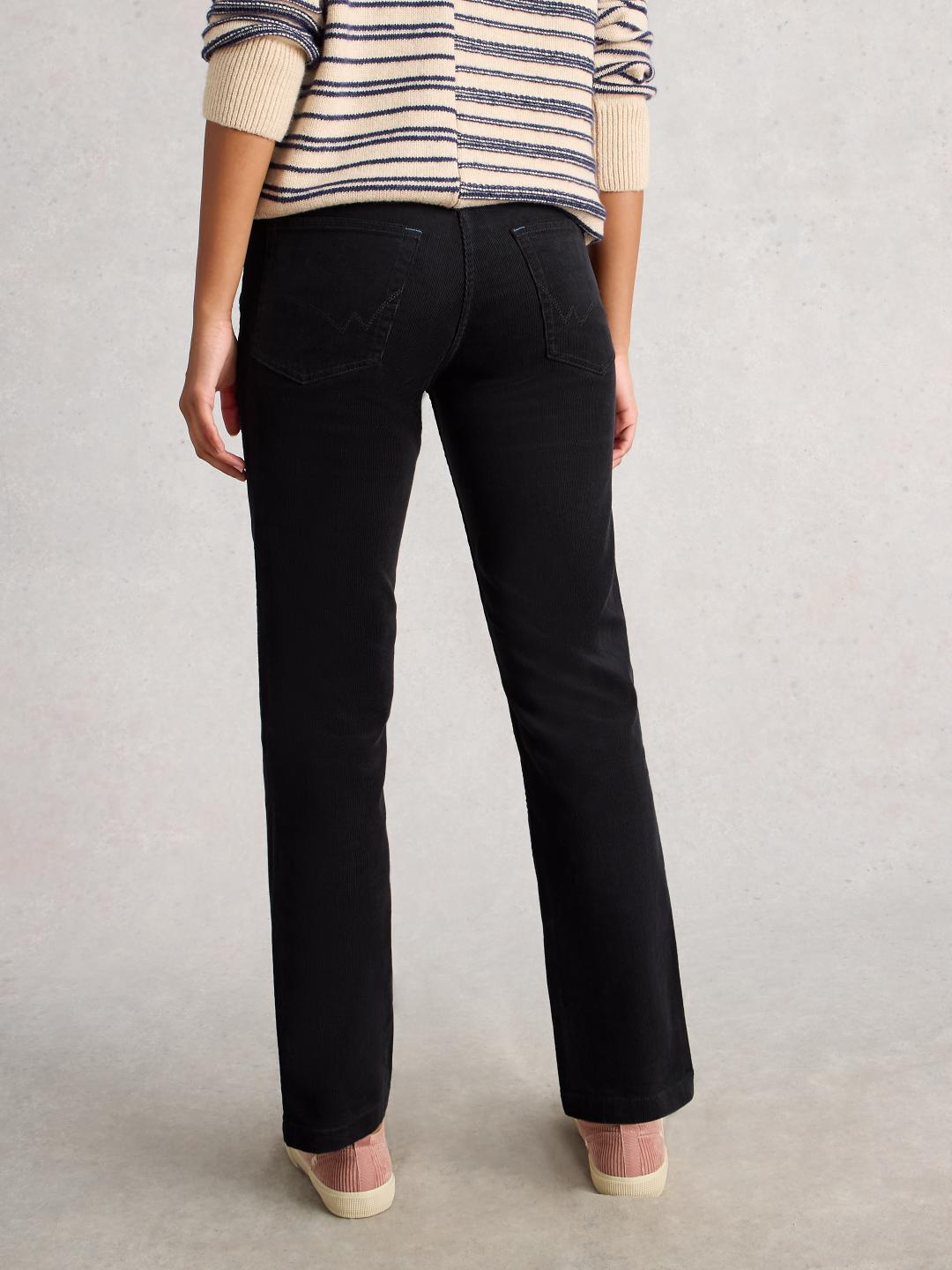 White Stuff BROOKE CORD STRAIGHT TROUSER CHARC GREY