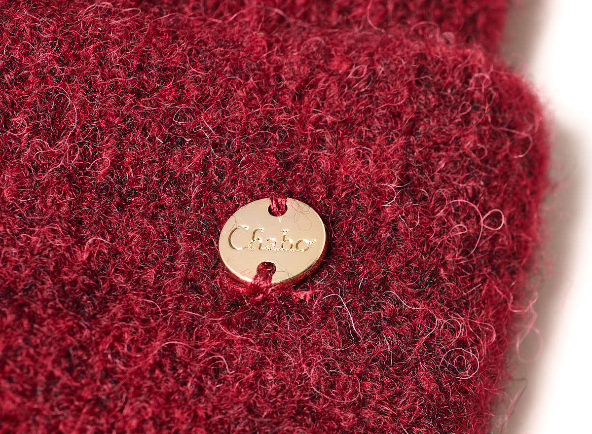 Detail-Burgundy Chabo Bilbao Knitted Beanie Bordeaux