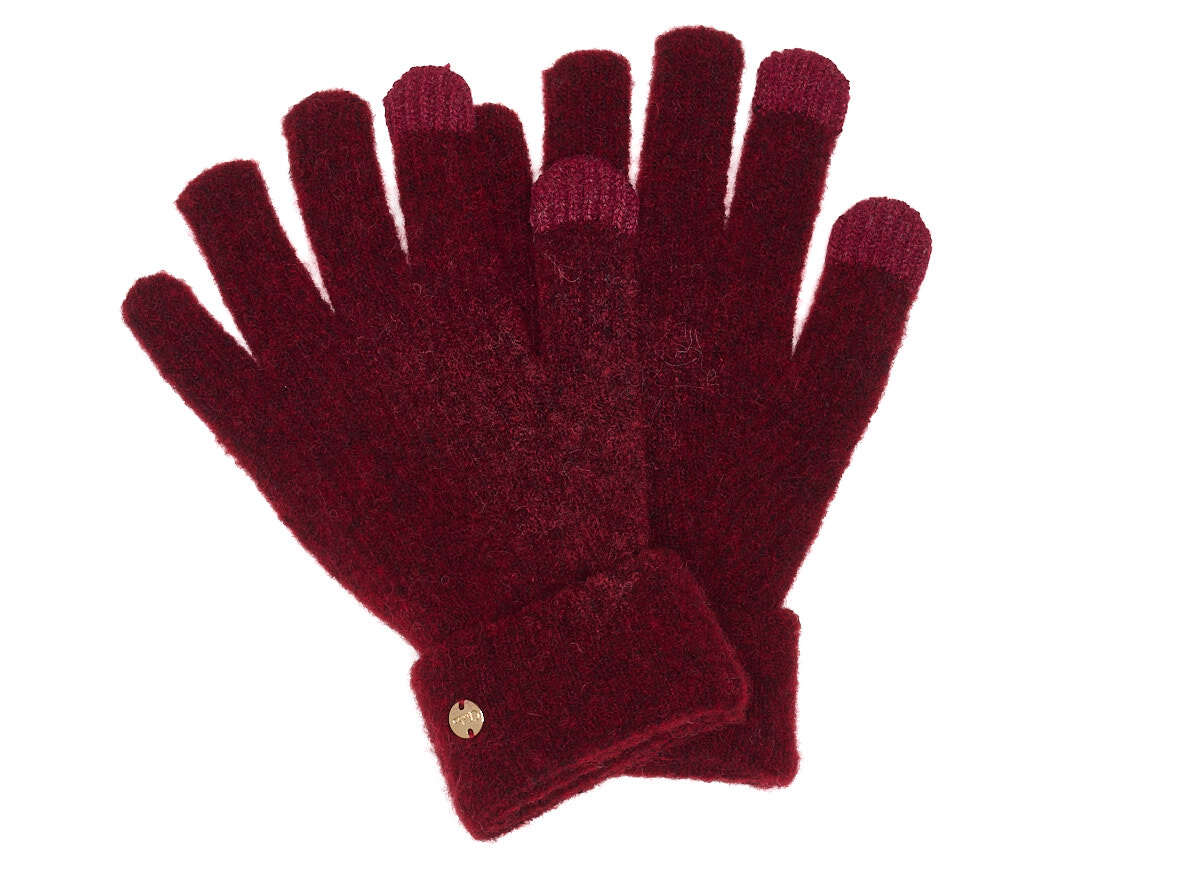 Gloves-Burgundy Chabo Bilbao Knitted Gloves Bordeaux