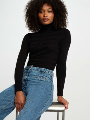 pull-col-roule-noir-femme-vue1-32536311032300979 Morgan De Toi 252-MENTHYO BLACK