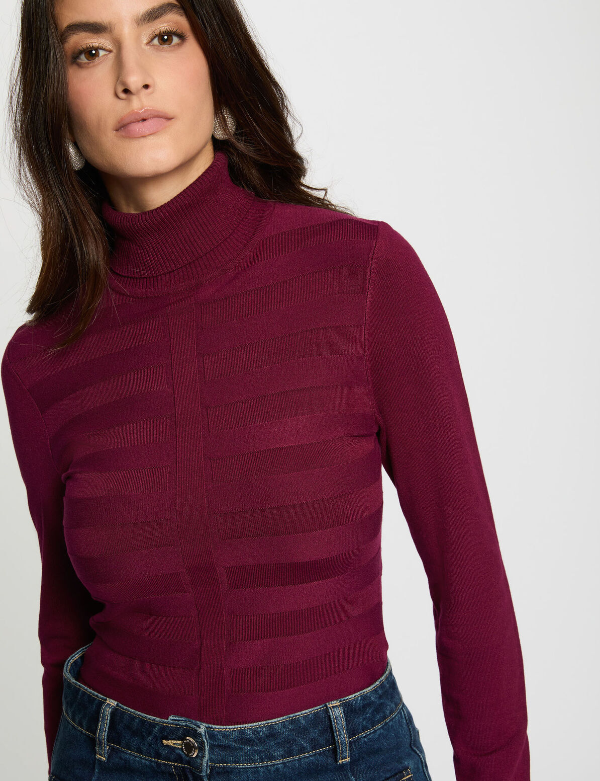 pull-col-roule-prune-femme-vue1-32536311032301115 Morgan De Toi 252-MENTHYO PURPLE