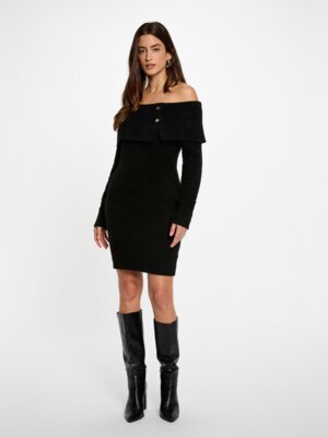 robe-courte-col-bardot-noir-femme-vue1-32536311041450979 Morgan De Toi 252-RMBOGO BLACK
