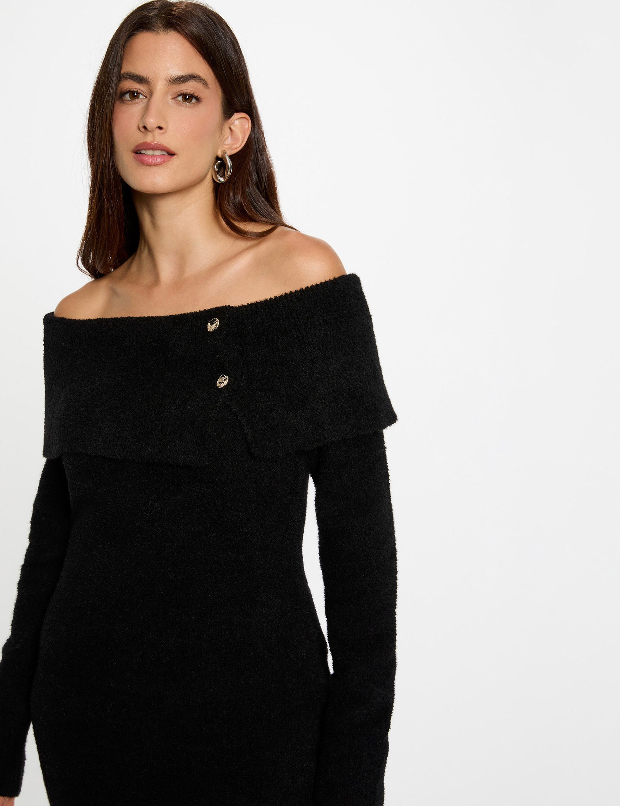 robe-courte-col-bardot-noir-femme-vue5-32536311041450979 Morgan De Toi 252-RMBOGO BLACK