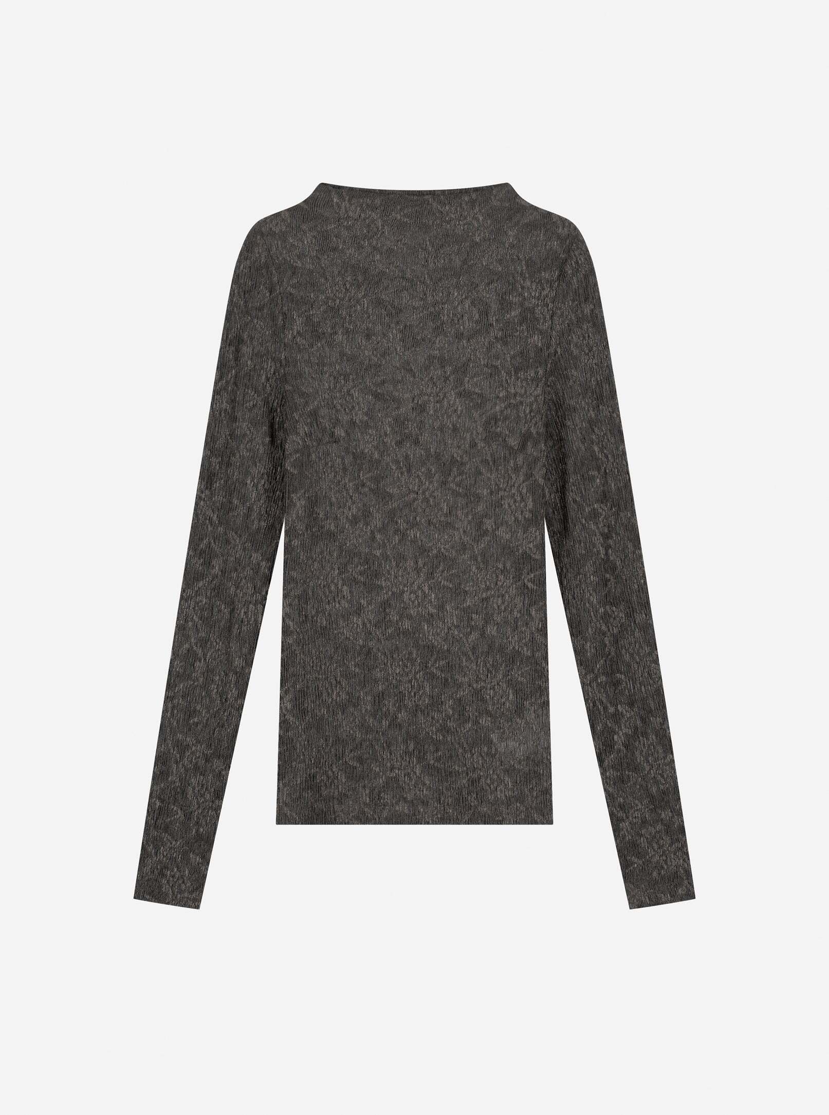 NO-DW25019_Grey_Front Nous Sommes Labels Libbie Mesh Top Grey