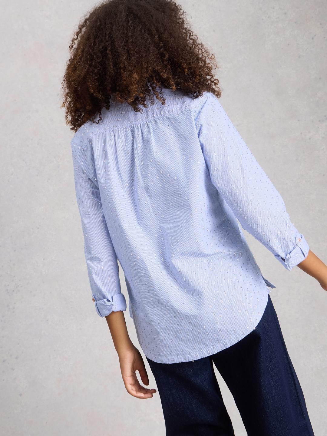444740-BLUE_MLT-MB White Stuff SOPHIE METALLIC SHIRT BLUE MLT