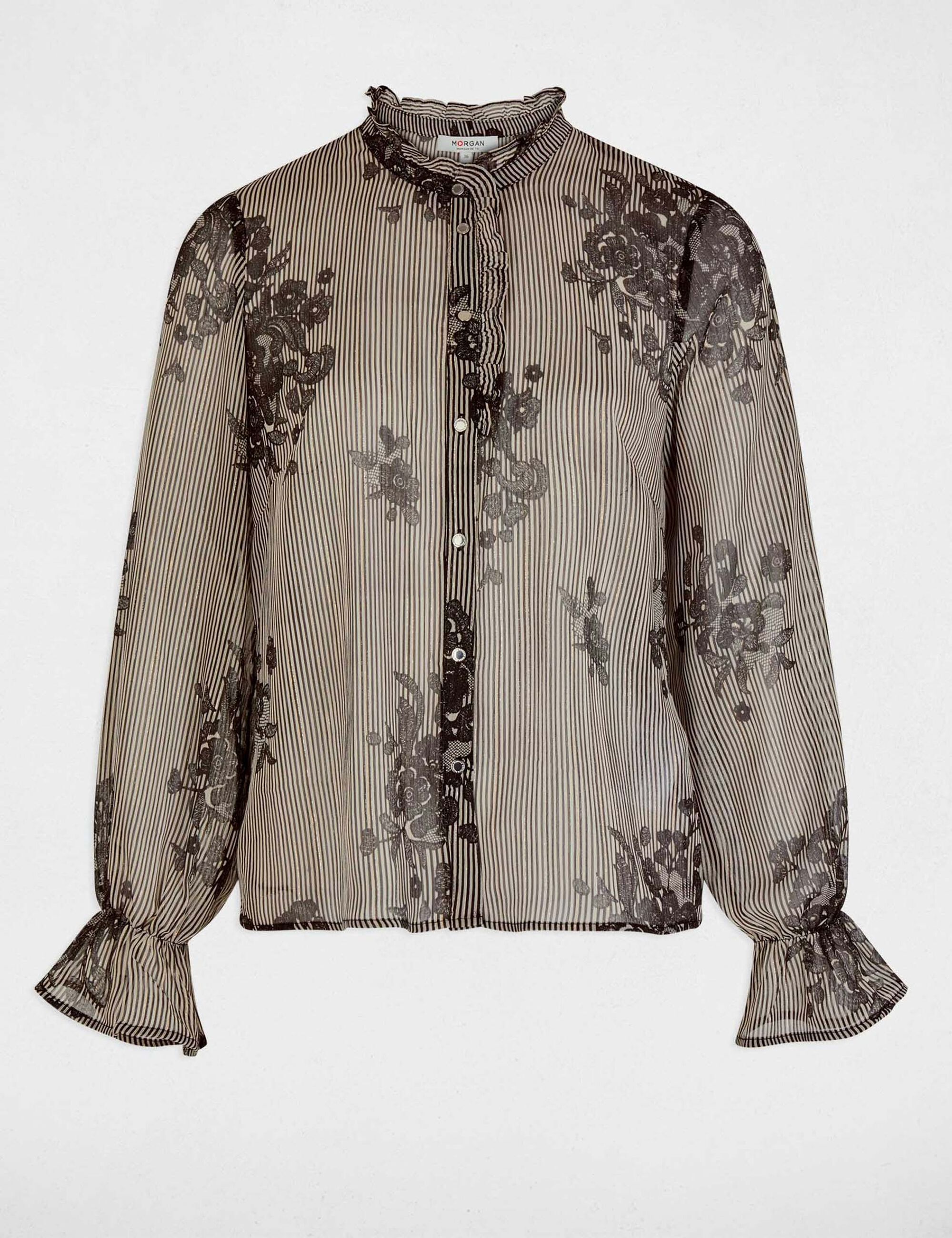 chemise-imprimee-col-montant-multicolore-femme-vue3-32536311045260900 Morgan De Toi 261-COUTY.F MULTICO