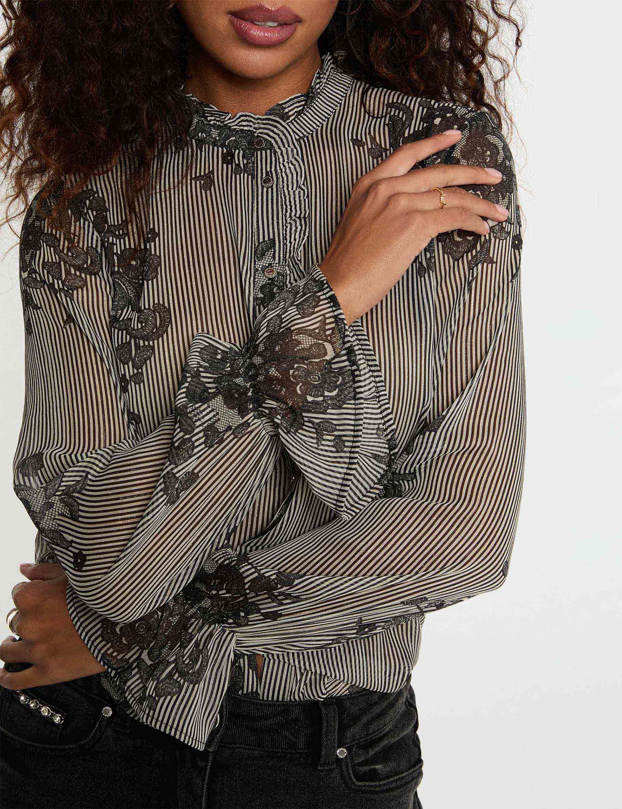 chemise-imprimee-col-montant-multicolore-femme-vue4-32536311045260900 Morgan De Toi 261-COUTY.F MULTICO