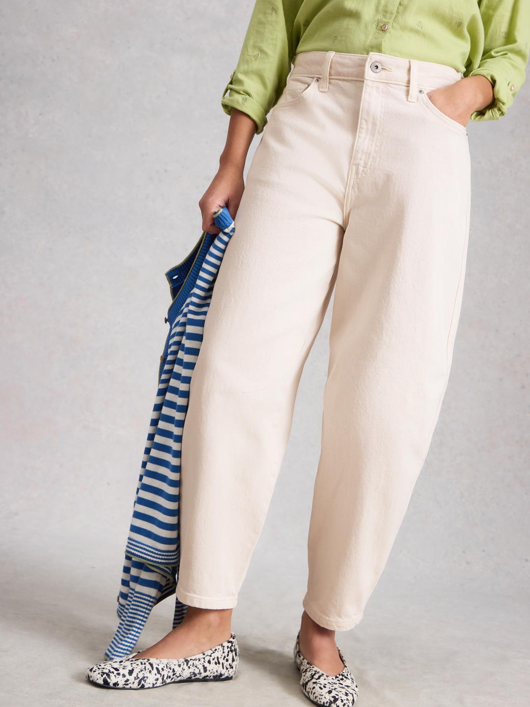 444939-NAT_WHITE-L White Stuff AUBREY BARREL LEG JEAN NAT WHITE