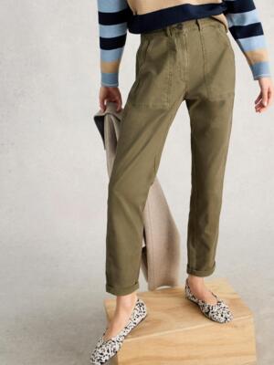 White Stuff TWISTER CHINO TROUSER KHAKI GRN