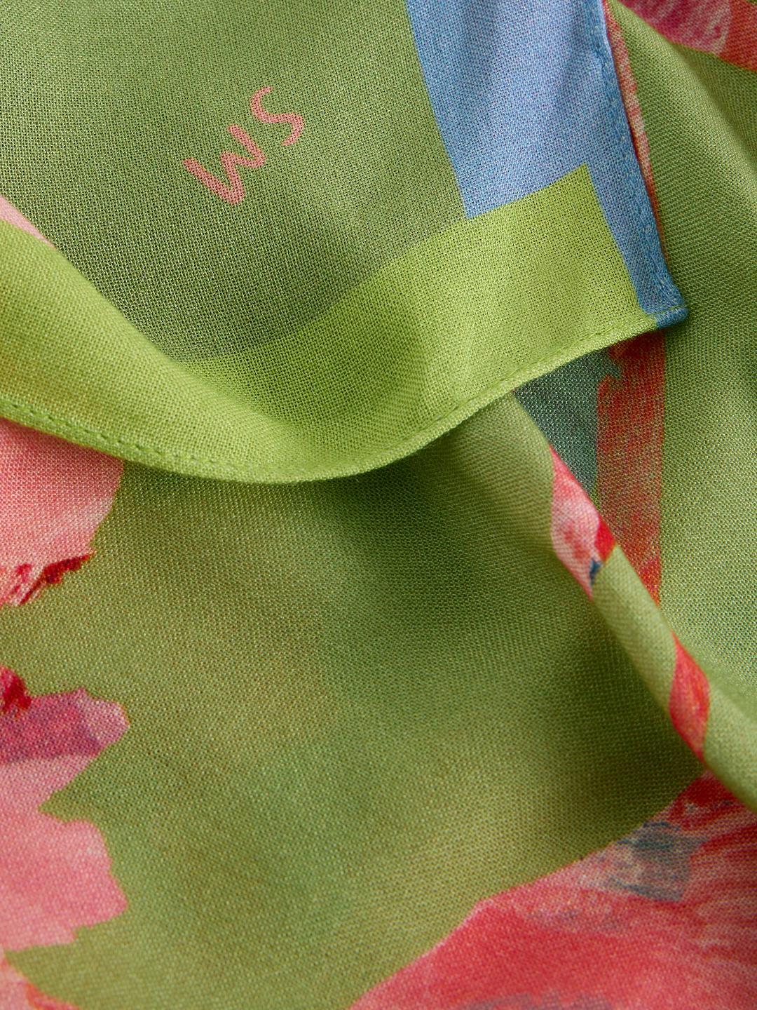 445101-GREEN_PR-FD White Stuff SOPHIE PRINTED SCARF GREEN PR